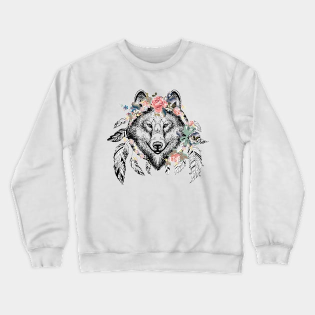 Wolf Spirit Crewneck Sweatshirt by MCALTees